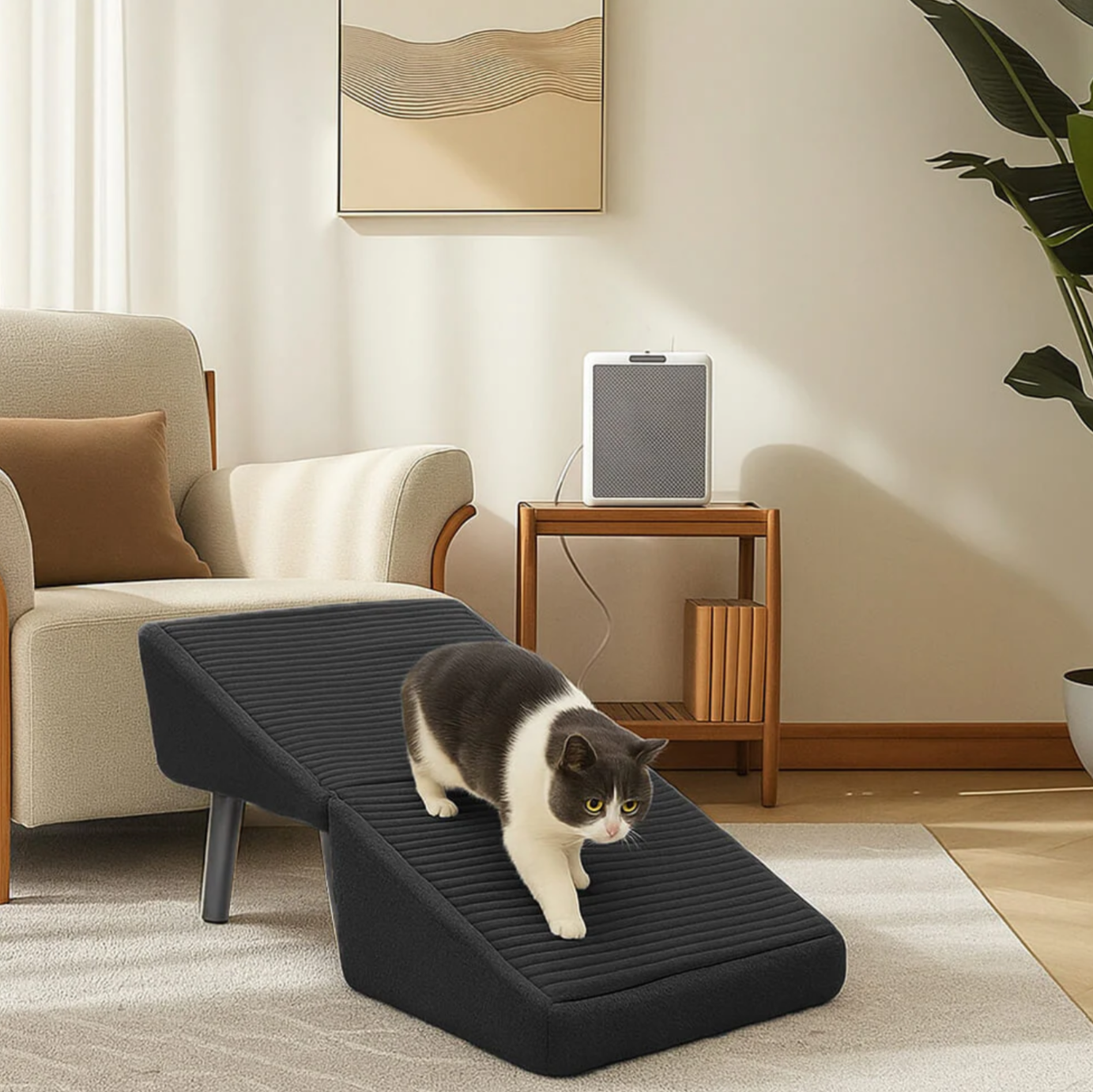 Puff 2-in-1 convertibile a rampa per cani
